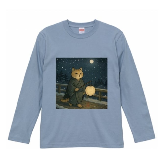 『灯籠の夜 — 雪橋の雅之助』 長袖Tシャツ  / "Night of the Lanterns - Masanosuke of Yukibashi" Long Sleeve T-Shirt