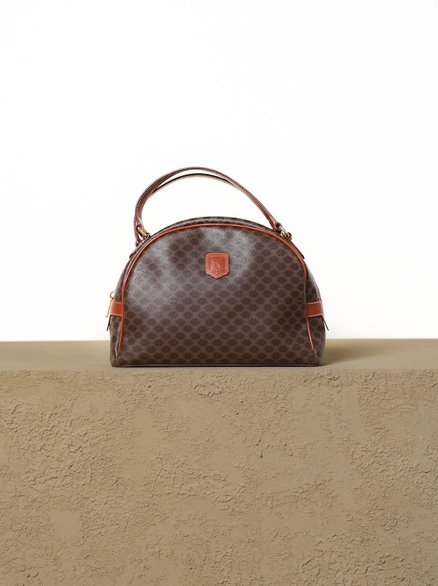 CELINE セリーヌ ブラウン マカダム柄 半月型 ハンドバッグ