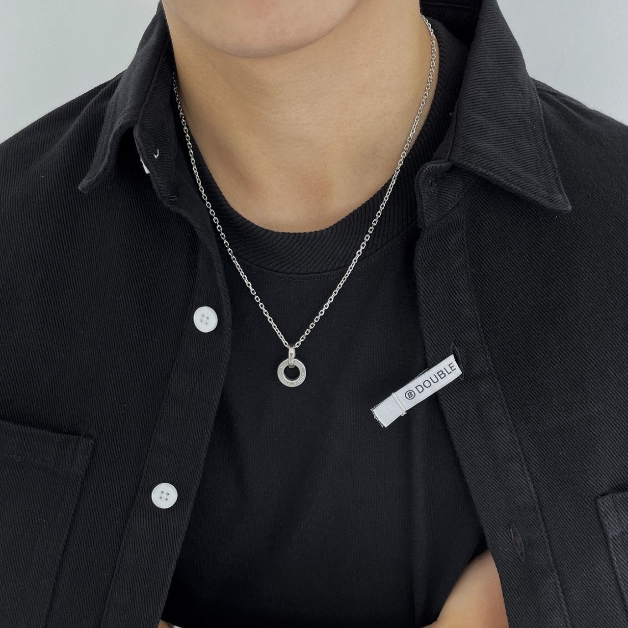 ダブルリングレターネックレス　1057