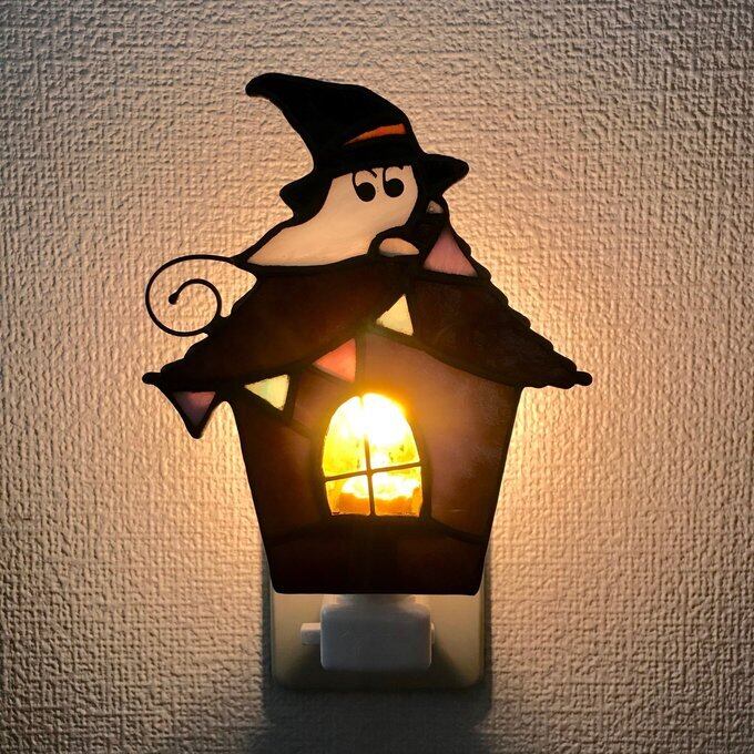 ハロウィンに　ステンドグラス　モビール(コウモリ、おばけ、黒猫) ステンドグラス ハロウィンおばけ ハロウィンに ステンドグラス