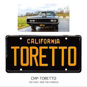 ♧ 再入荷!【 The Fast & Furious ( ワイルドスピード ) 】 Dominic Toretto ( ドミニク・トレット ) / 『TORETTO』/ ナンバープレート / ライセンスプレート 〚アメリカン雑貨 アメトイ〛