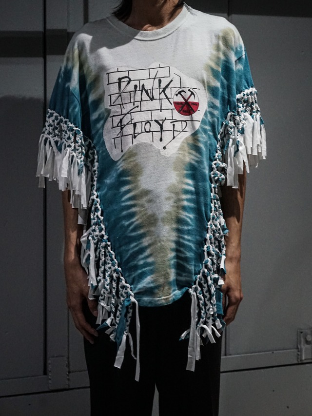 【add (C) vintage】"Original Remake" Chaos Knitting Braid Fringe Design S/S T-Shirt