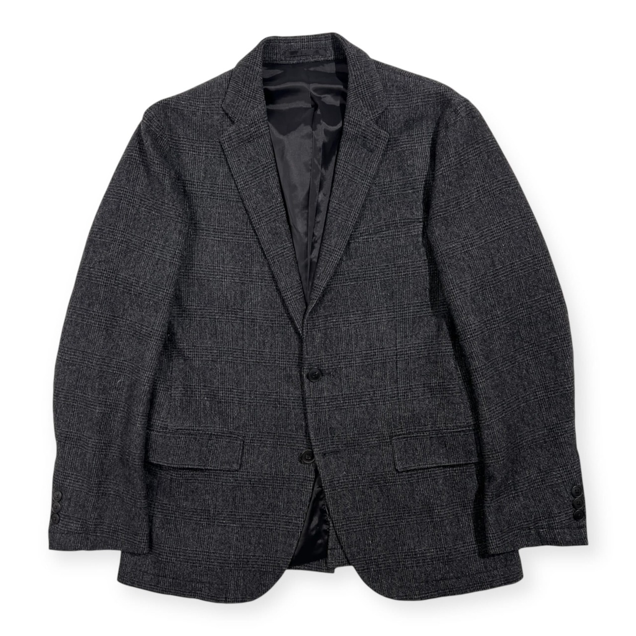 GREEN LABEL RELAXING ユナイテッドアローズ グリーンレーベルリラクシング グレンチェック ウール テーラードジャケット L /チャコールグレー