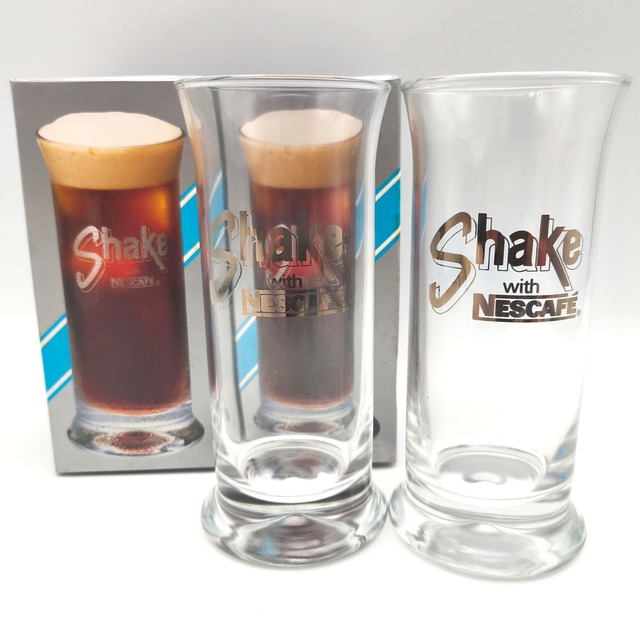 NESCAFE・ネスカフェ・Shakeグラス・2個セット・箱付き・非売品・ノベルティ・No.260909-21・梱包サイズ60