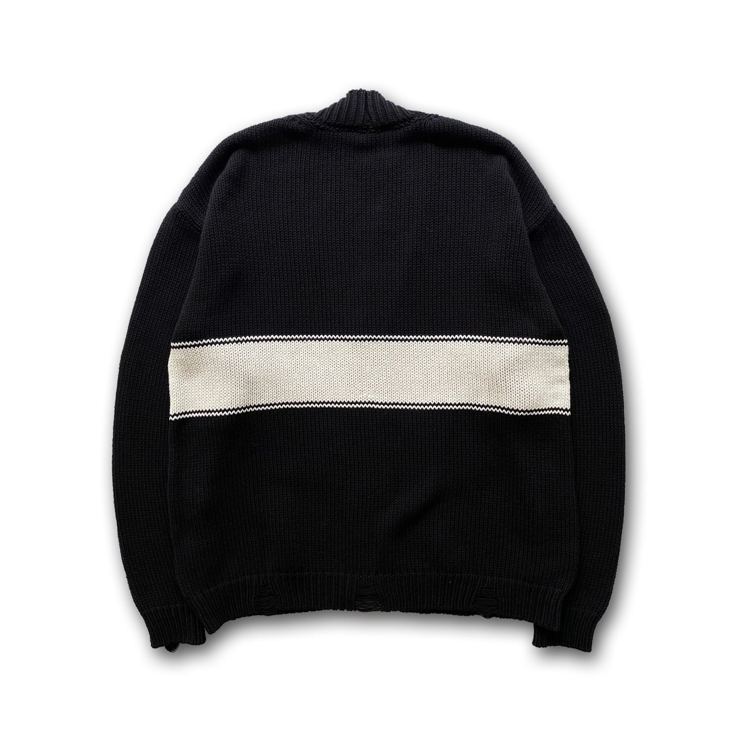 ASKYURSELF / CHUNKY BANNED KNIT CARDIGAN | HOLICK
