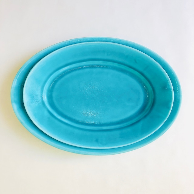 【宮木英至】oval plate/nile blue/S  プレート