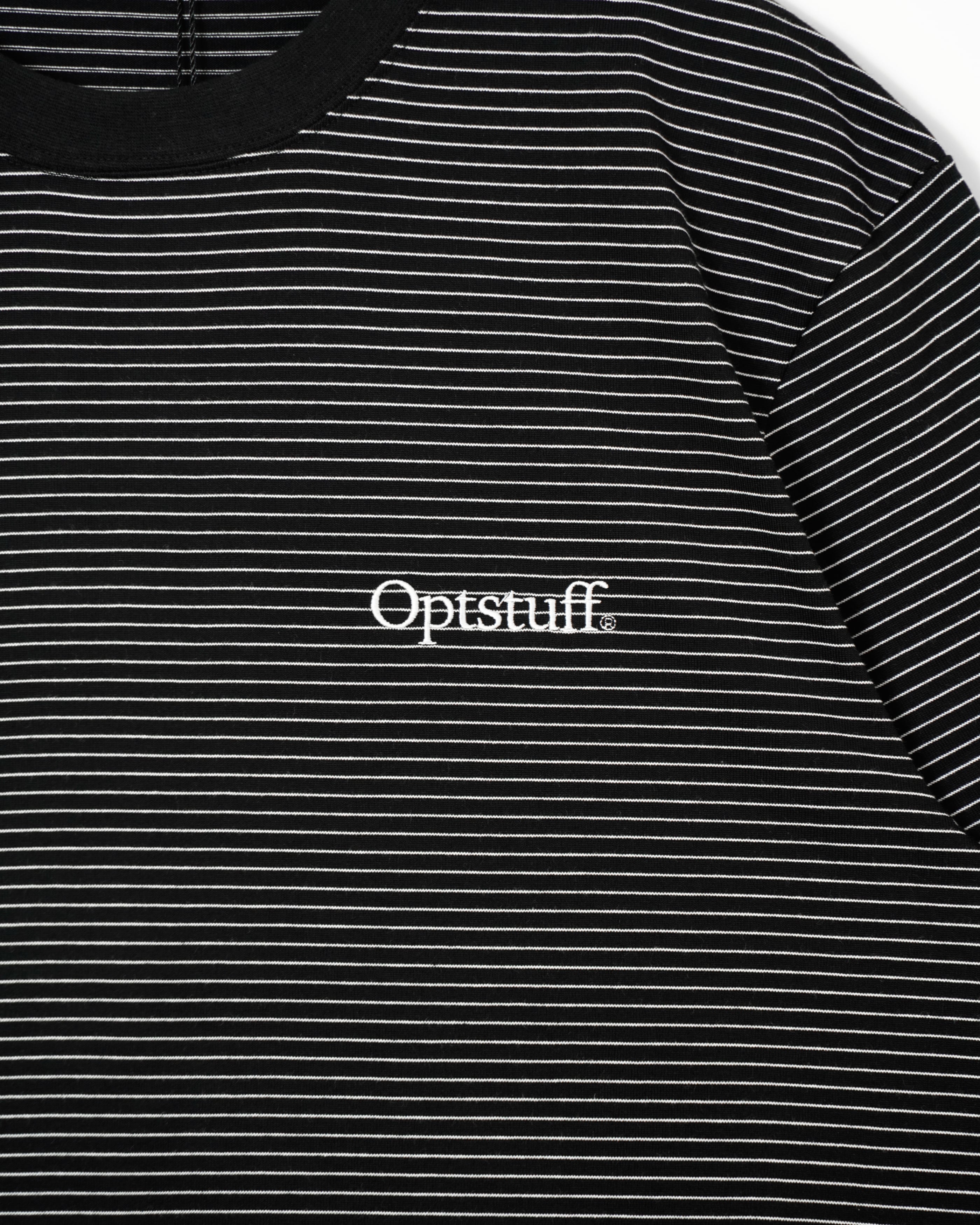OPTSTUFF] DRAWSTRING BORDER LONG SLEEVE T-SHIRT (BLACK) | OPTSTUFF