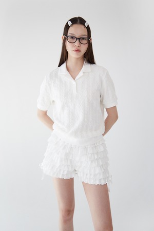 [JOLIE LAIDE] Kate polo shirt (White) 正規品 韓国ブランド 韓国通販 韓国代行 韓国ファッション jolielaide Vintage Lover Club 日本 店舗