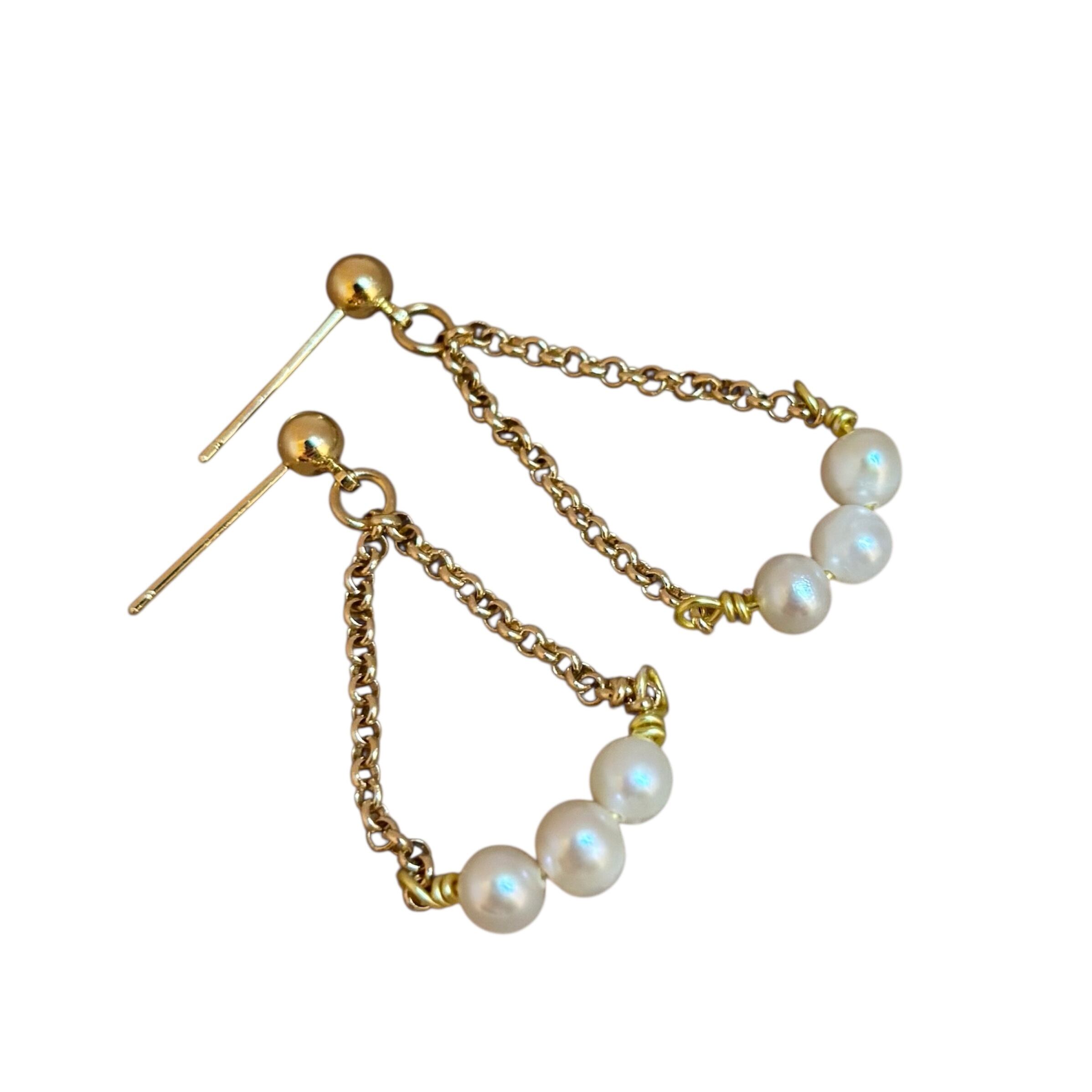 スイングパールピアス/14kgf