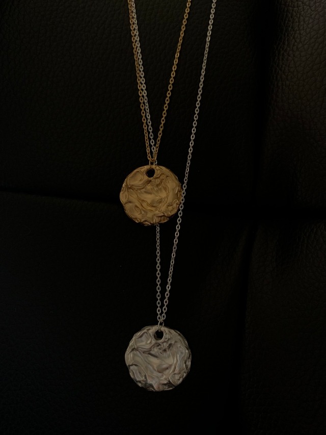 melt coin necklace  silver