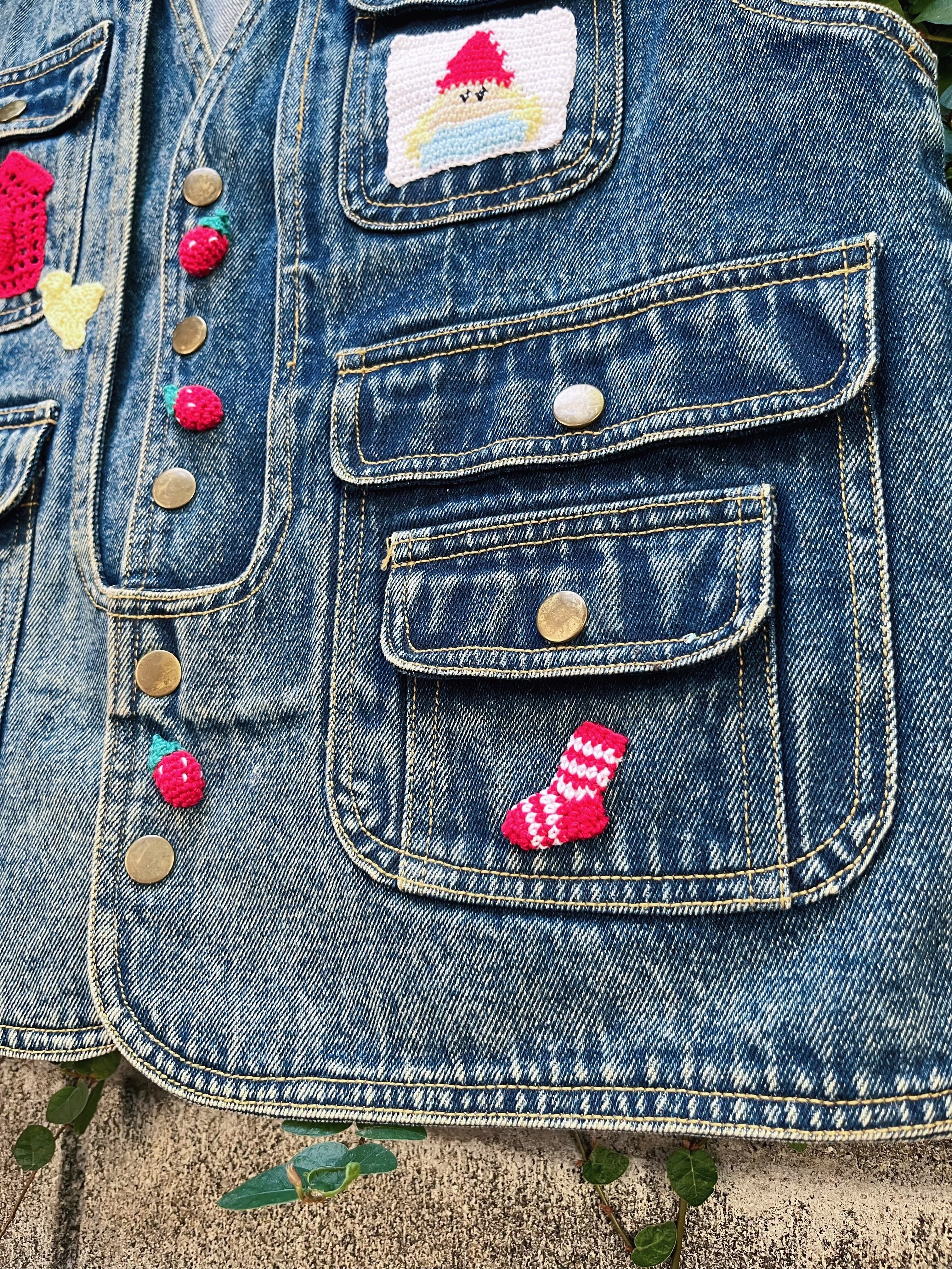 remake ✂︎ strawberry button denim vest