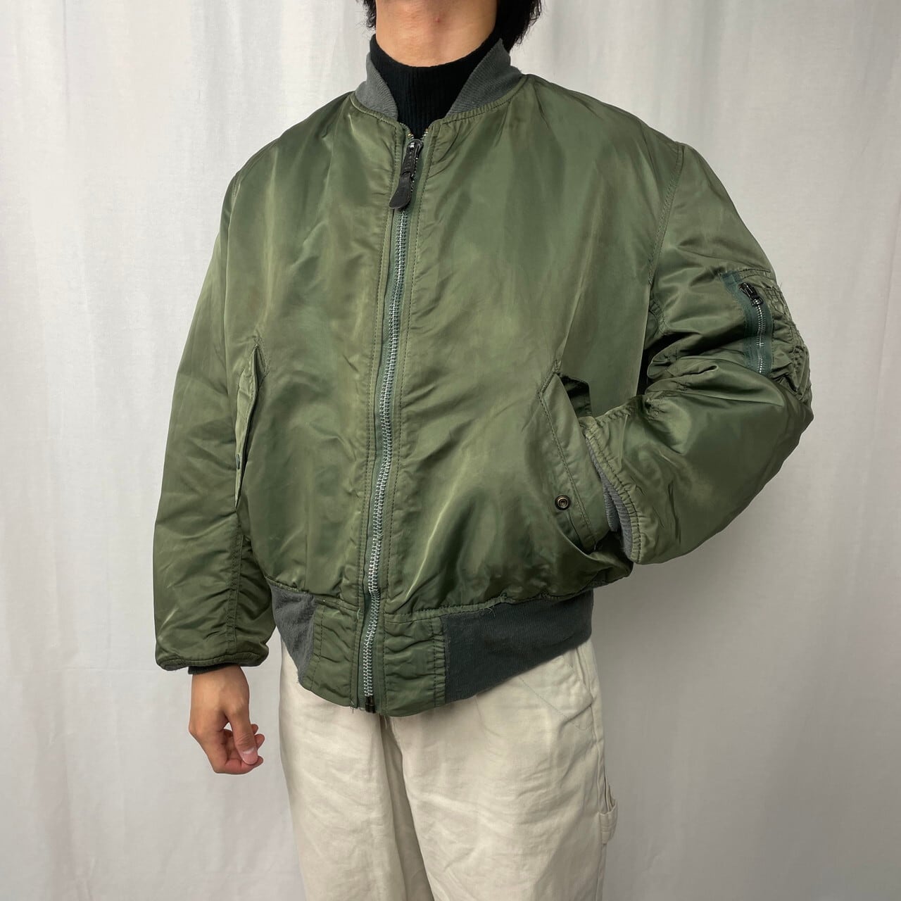 90年代 USA製 ALPHA アルファ MA-1タイプ フライトジャケット 