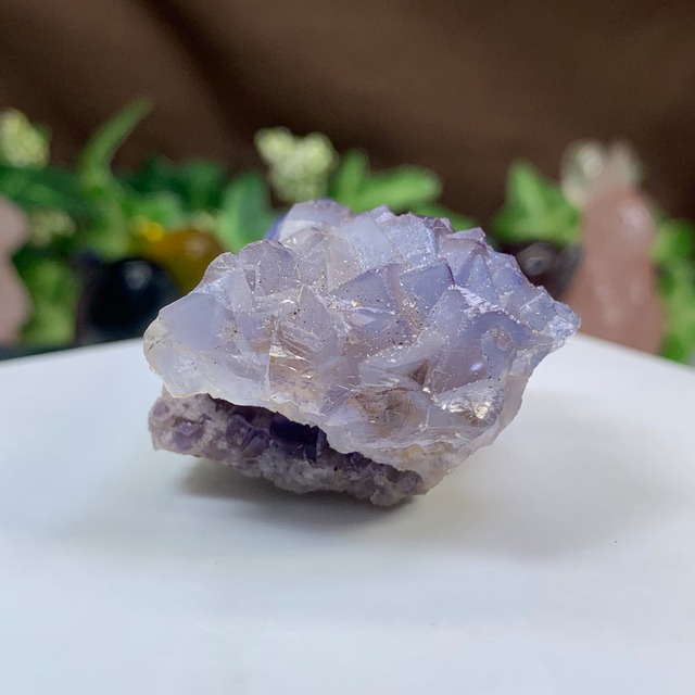 50.ジオードの中にパープルフローライト☆幻想的な色合い☆ヤオガンシャン産・パープルフローライト原石