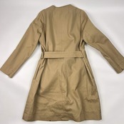 DRESSTERIOR ドレステリア ノーカラー ベルト付き 比翼 コート 36/ベージュ レディース