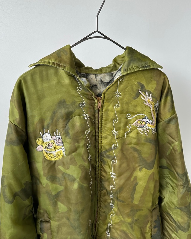 -Military- Vintage 70s VIETNAM Souvenir Jacket