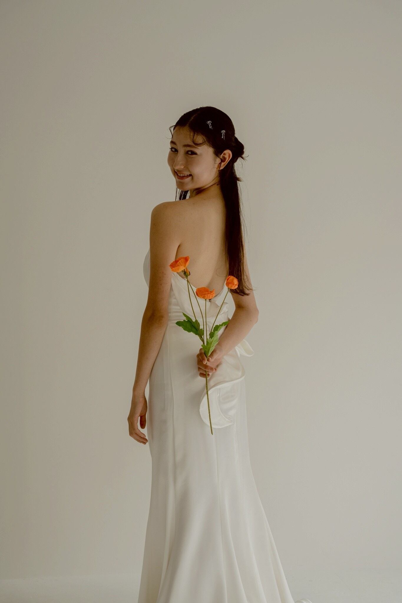 レンタル:シルクサテンマーメイドドレス(サンプル5号)B | みんなのドレス