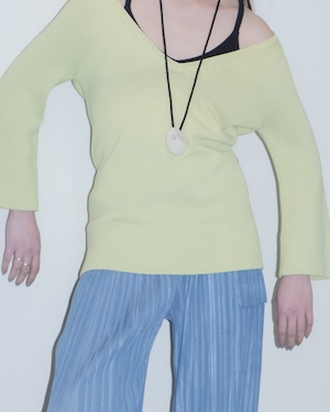 1990s JIL SANDER - v-neck cotton knit top
