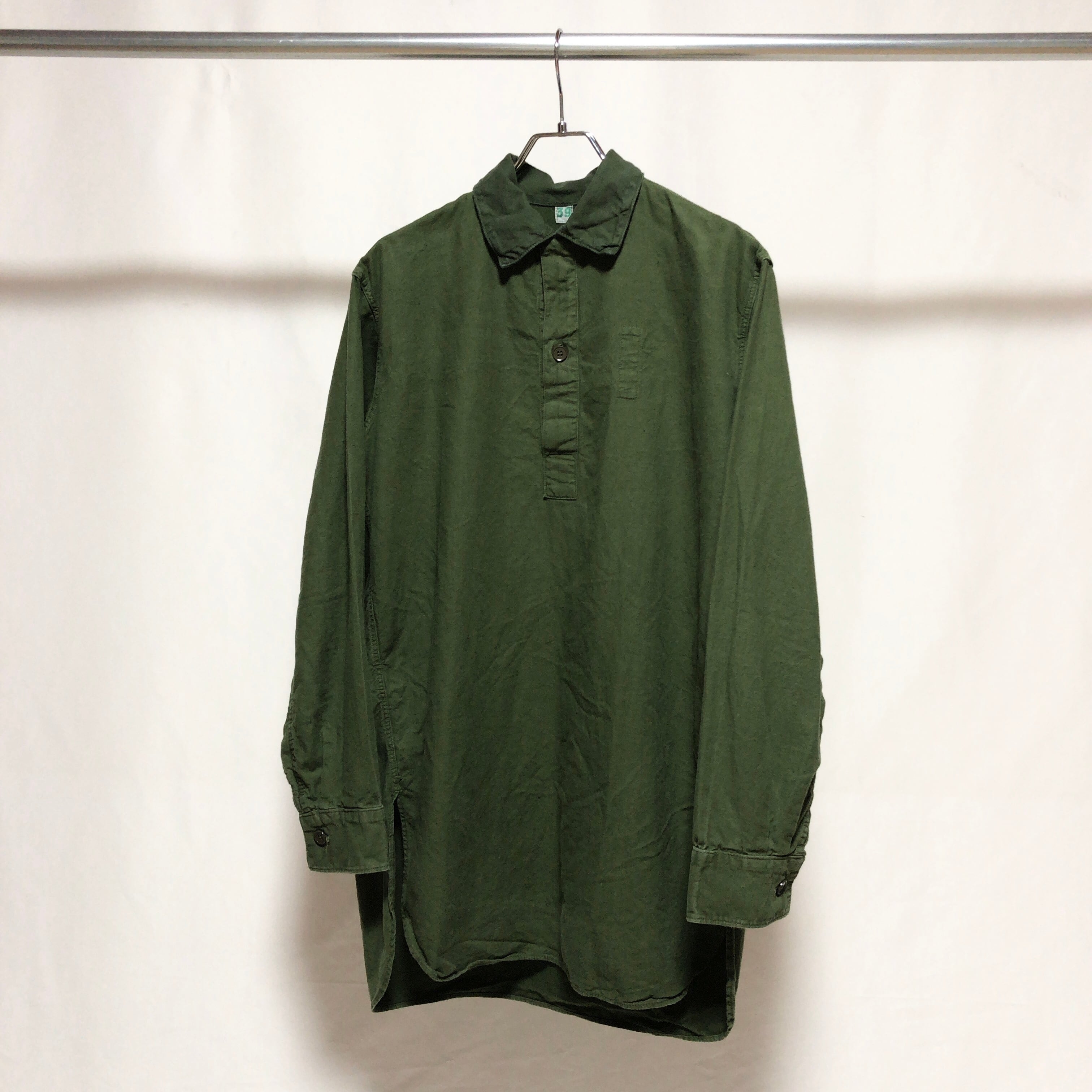 Swedish Army / -60's Pullover Shirt  /スウェーデン軍/プルオーバーシャツ/グランパシャツ/スリーピングシャツ/50年代/60年代