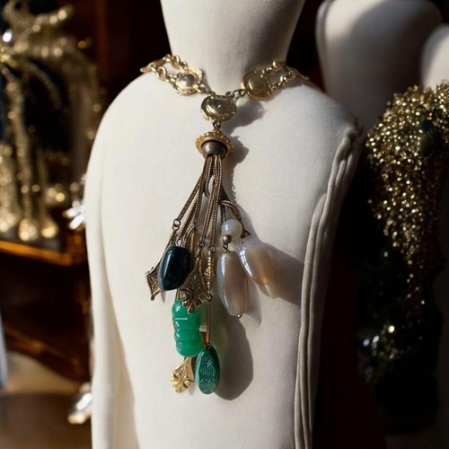 ヴィンテージ ナチュラル ストーン ロング ネックレス