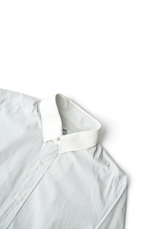 80's "HERMÈS"Check Pattern  Cotton Tab Collar Shirt Made in FRANCE