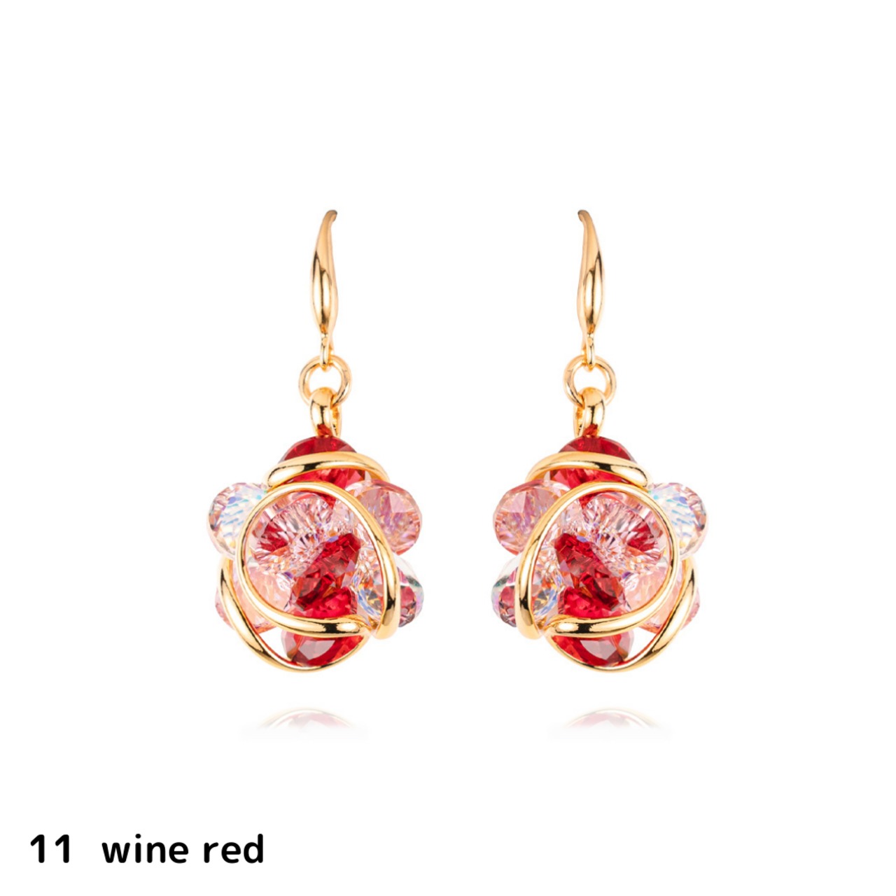 NINFEA *11 wine red* -orecchini-