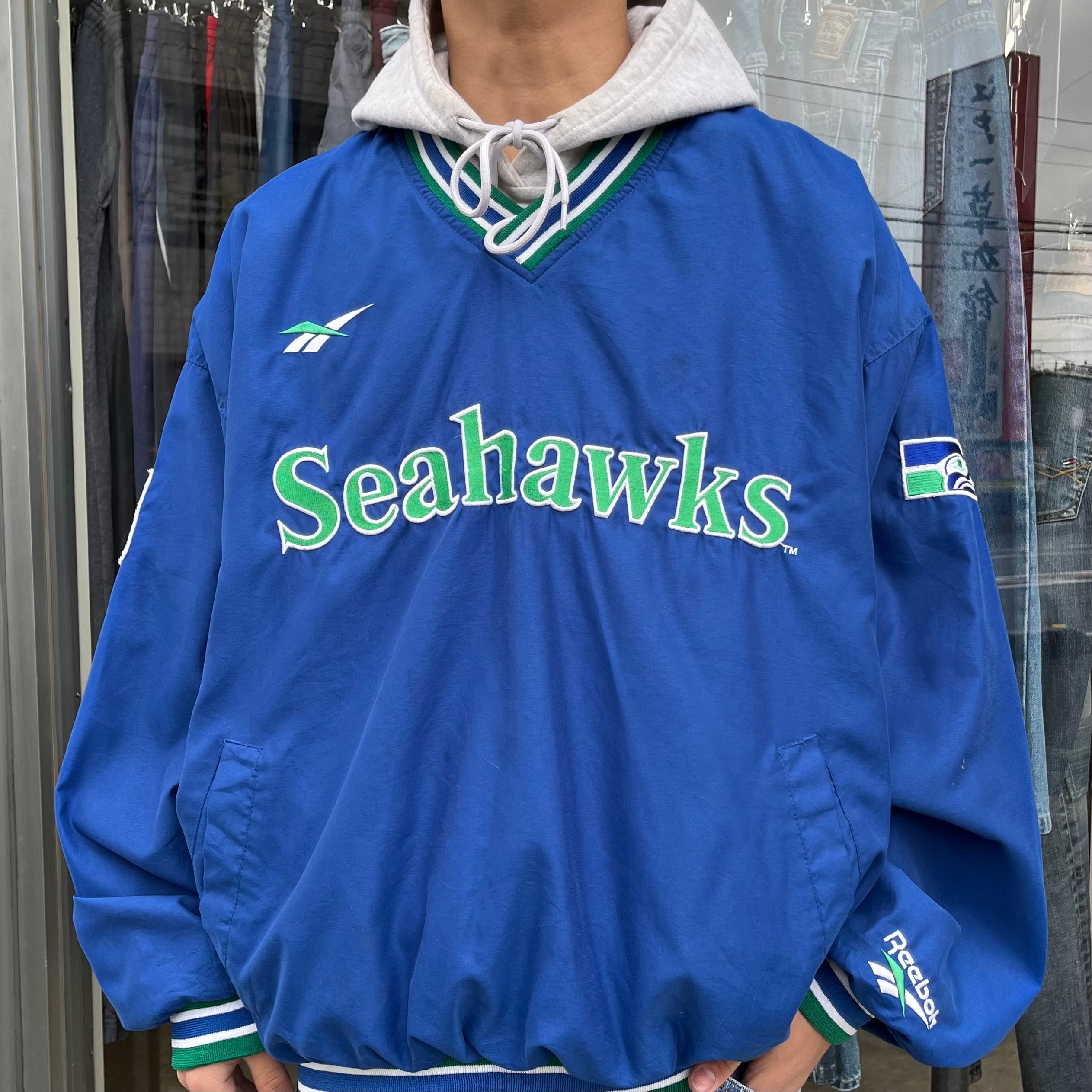 古着 90s スターター NFL シアトルシーホークス 刺繍 ナイロン