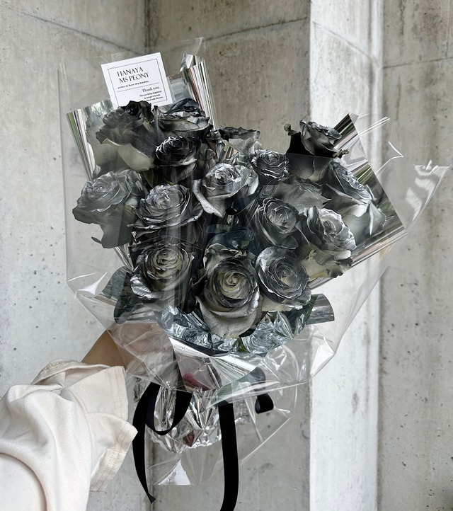 生花black silver bouquet.