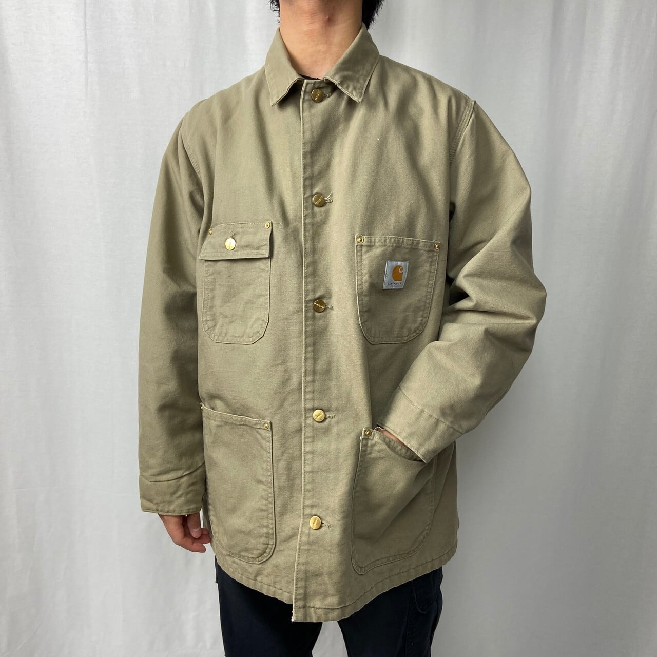 XL相当80s USA製 Carhartt ミシガンチョアコート XL相当 カバーオール