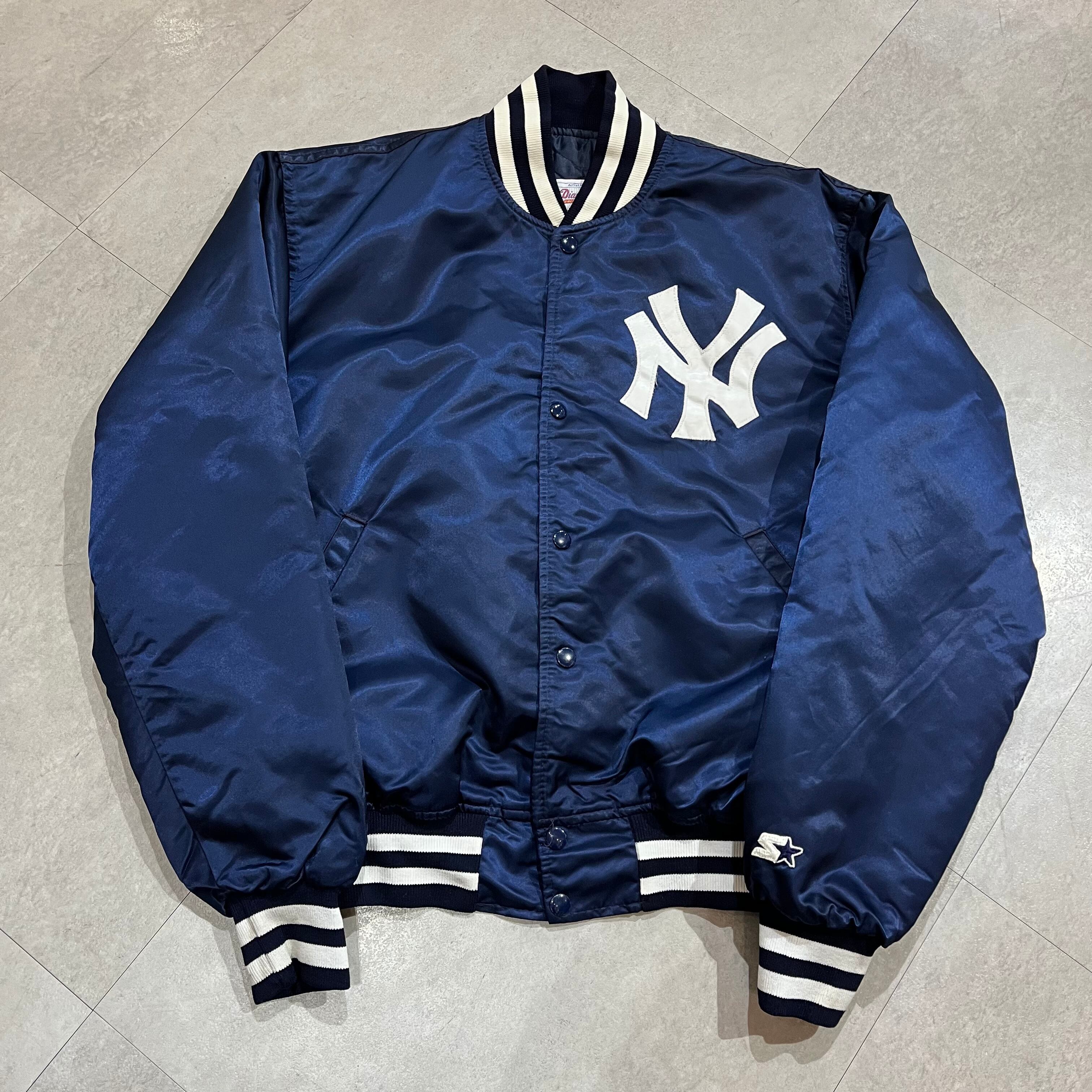 90年代 USA製【 NY Yankees 】STERTER ニューヨーク ヤンキース スターター ナイロンジャケット スタジアムジャンパー  スタジャン ネイビー 紺 古着 古着屋 高円寺 ビンテージ