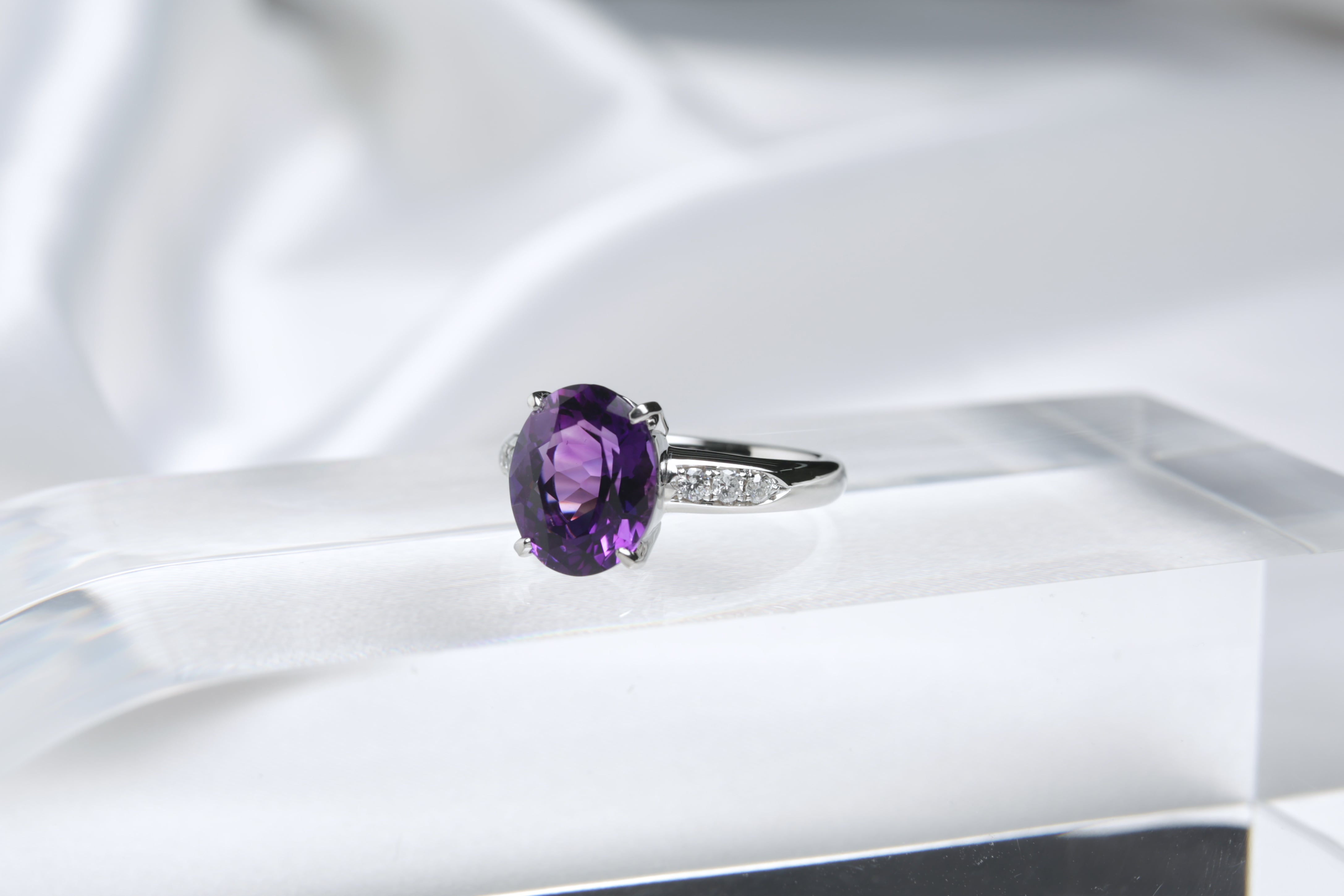 【天然アメジストリング プラチナリング】Pt900 天然アメジスト【中石3.05ct】婚約指輪 プロポーズリング【サイズ直し無