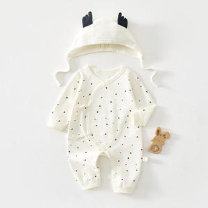 【BABY】柔らかドットロンパース＆帽子