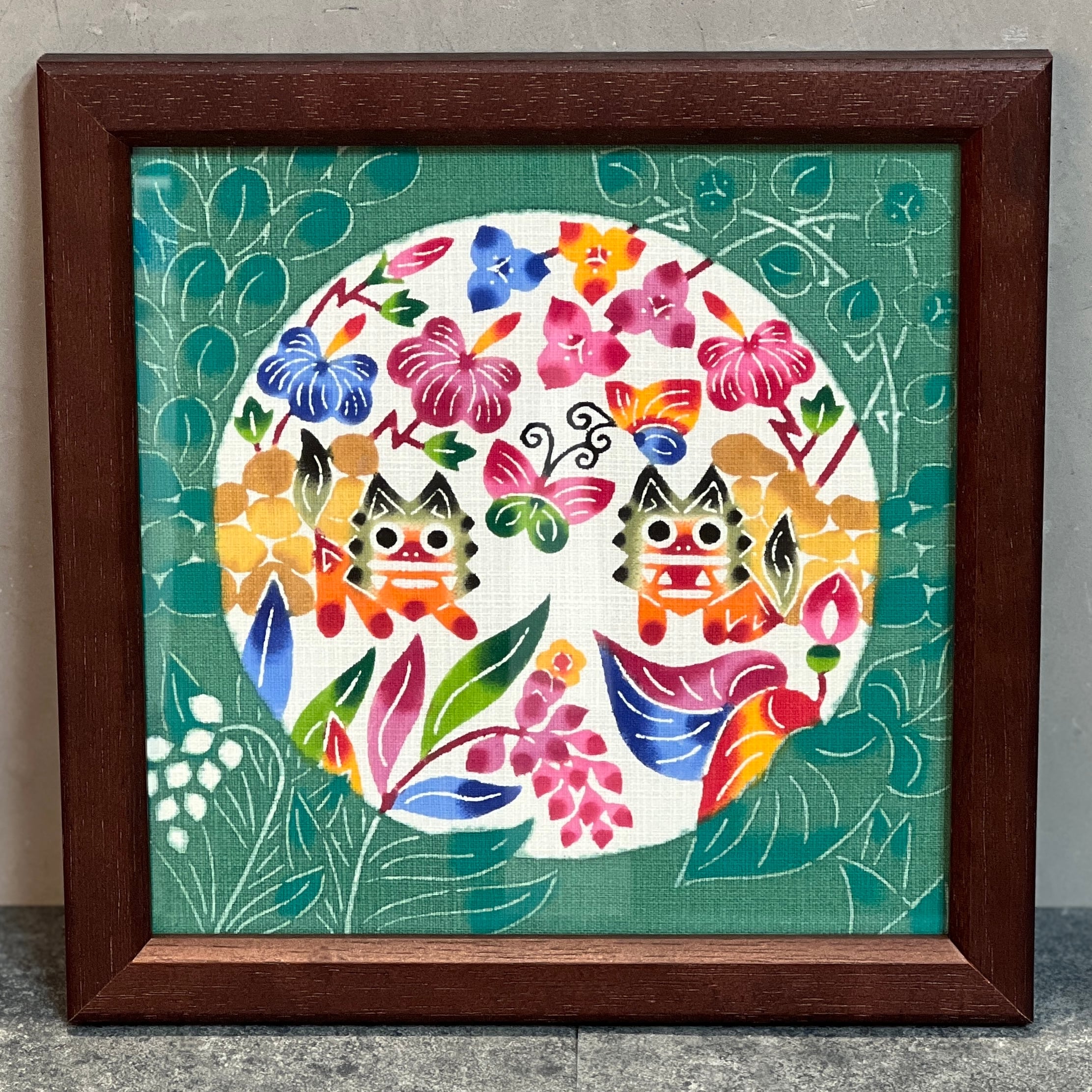 中西敏也 紅型額装 20×20 | Dear Okinawa,