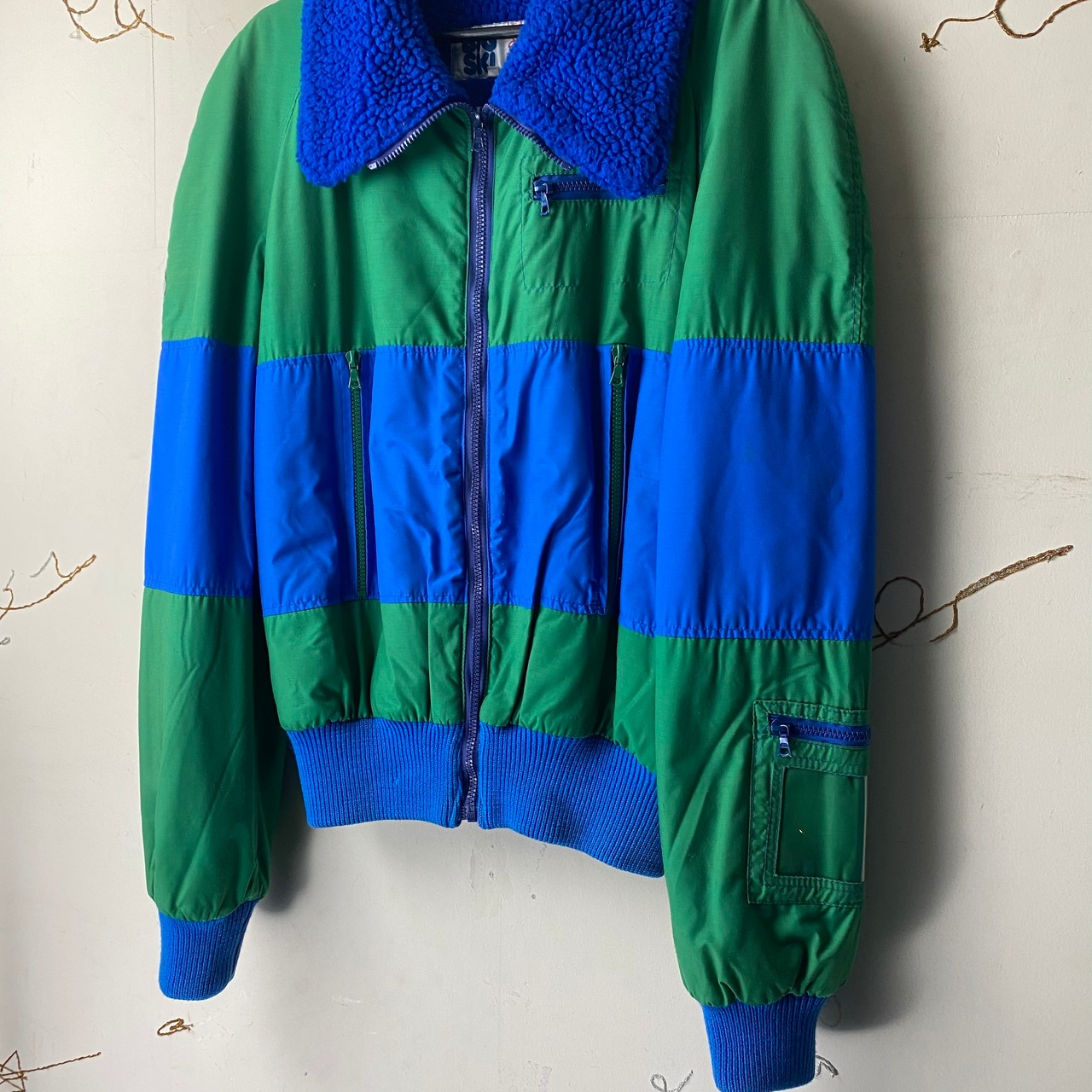 old bicolor ski jacket