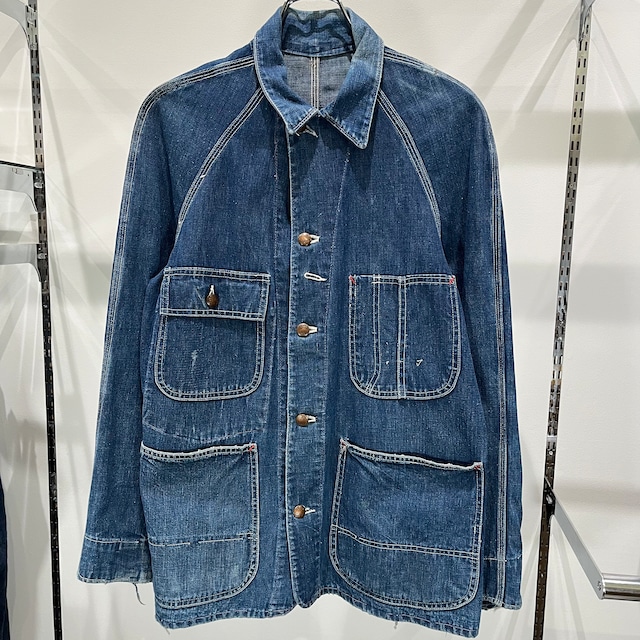 50s PAYDAY Denim Coverall 38位 50年代 ペイデイ デニム カバーオール ラグランスリーブ