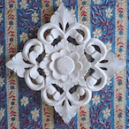 ブロックプリント生地【50cm単位】インド綿 ストライプ柄 ブルー×赤ー×ベージュ #56525-BL3