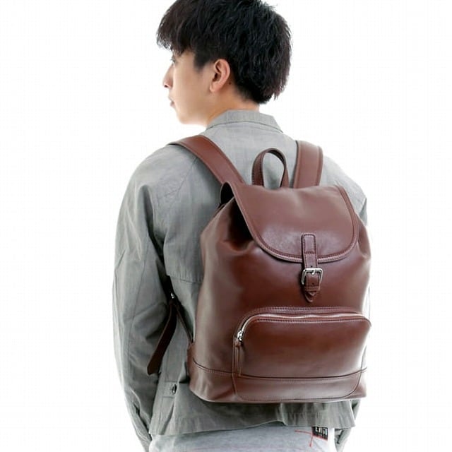 リュック イタリアタンニンなめし牛革 イタリアコットン 21L 本革 タンニンなめし 牛革 レザー リュック 革ヒモ メンズ おしゃれ