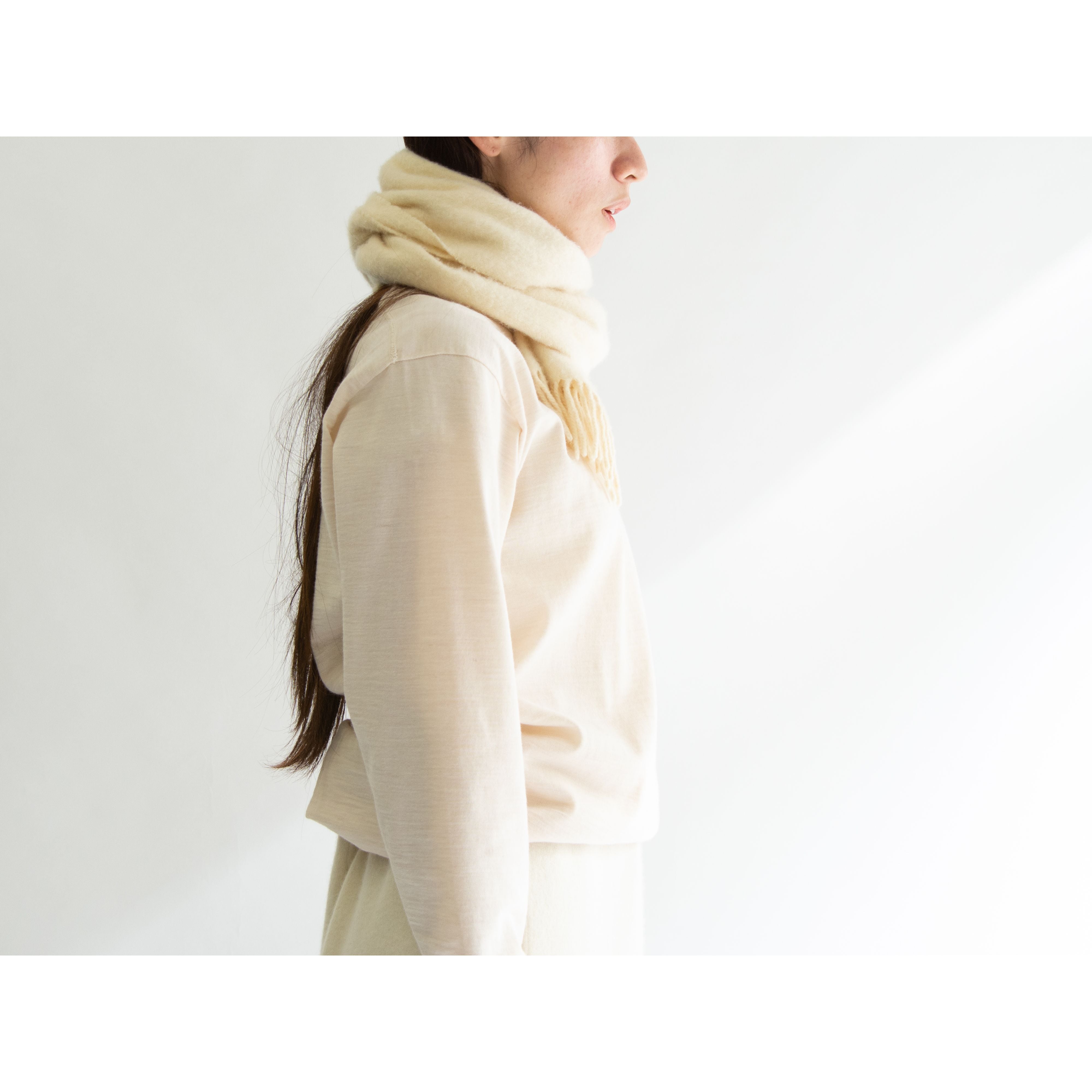 【Johnstons of Elgin】Made in Scotland 100% cashmere scarf(ジョンストンズ オブ エルガン スコットランド製 カシミヤフリンジ マフラー)1c