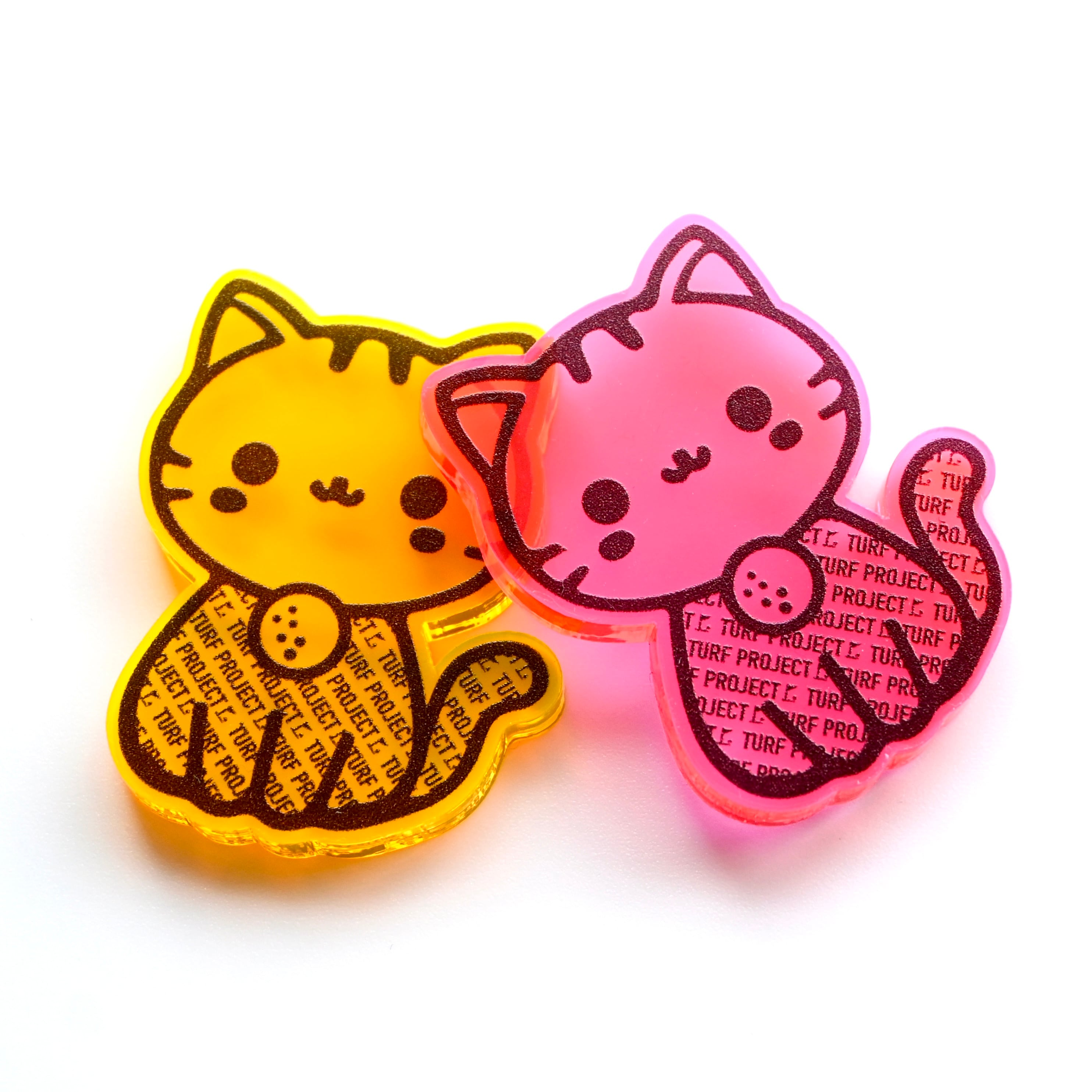 TURF PROJECT　数量10個限定デザイン 蛍光ゴルフマーカー［キャット］2色セット