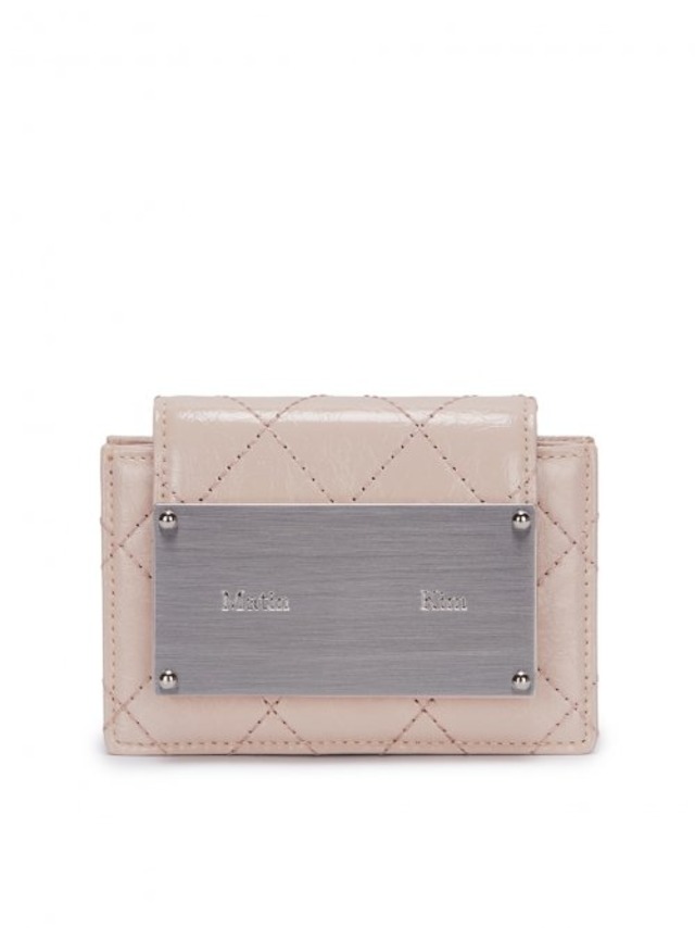 [MATIN KIM] QUILTING ACCORDION WALLET IN BEIGE
