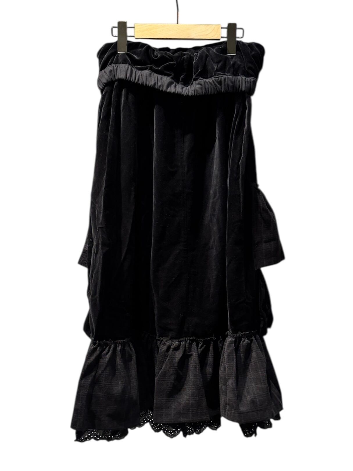 25AW】OPEN YY オープン ワイワイ / VELVET ROLLED WAIST TIERED SKIRT