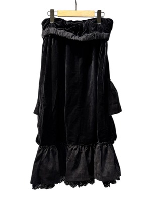 【25AW】OPEN YY オープン ワイワイ / VELVET ROLLED WAIST TIERED SKIRT