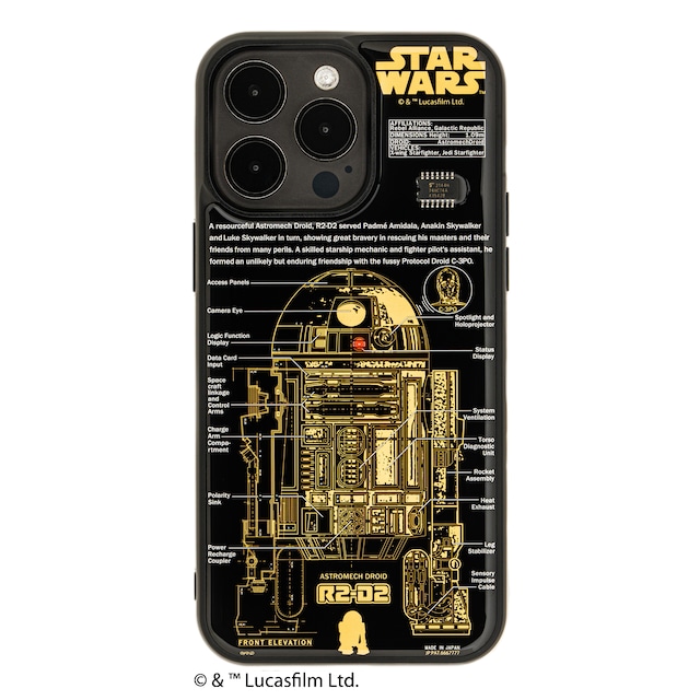 FLASH R2-D2 基板アート iPhone 15 Pro Max ケース 黒