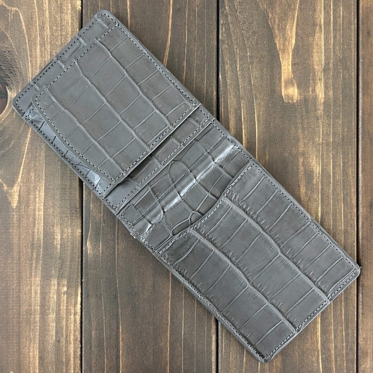 クロコダイル 無双 マネークリップ チャコールグレー