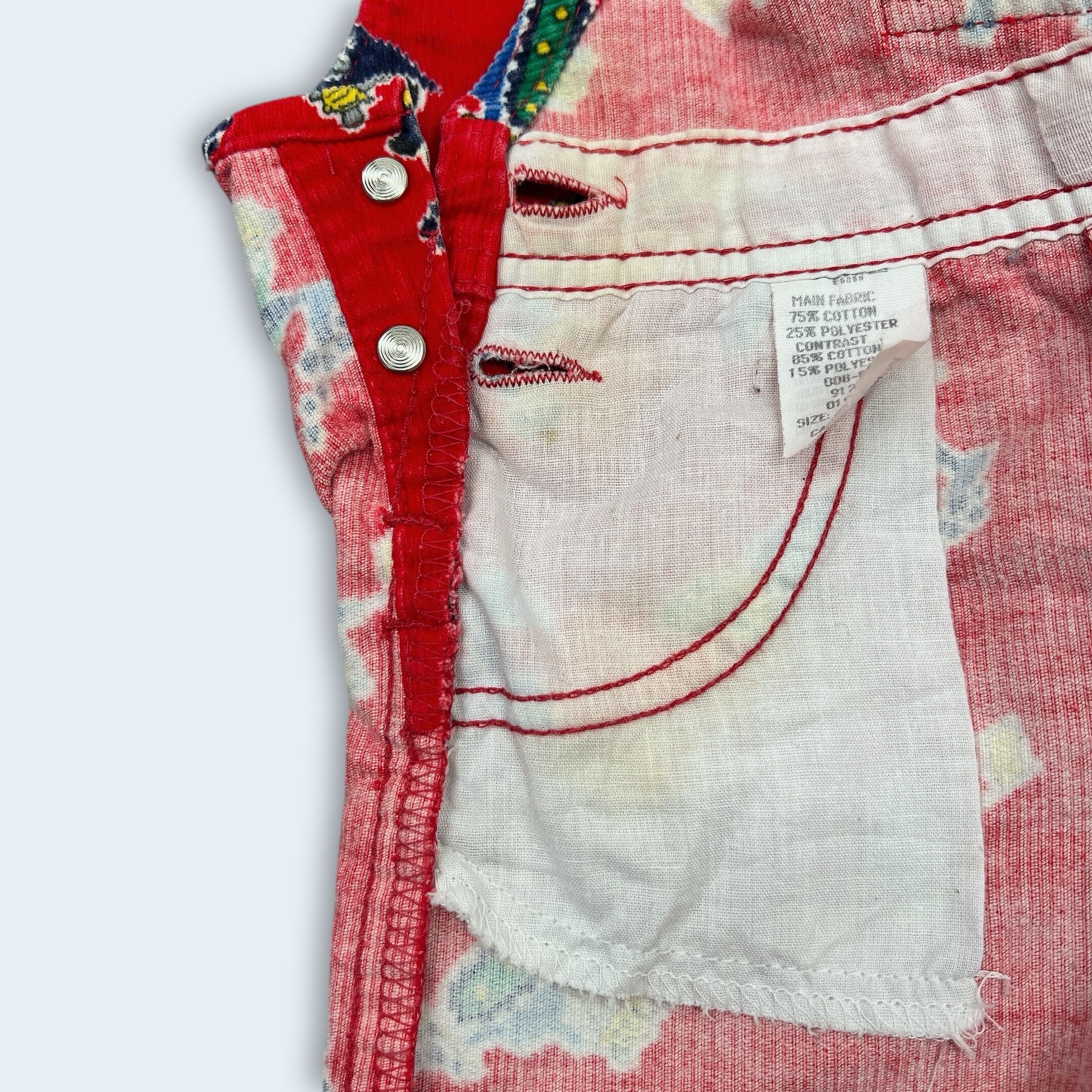 6-9M】USA製 OSHKOSH patterned corduroy overall オシュコシュ ねずみ