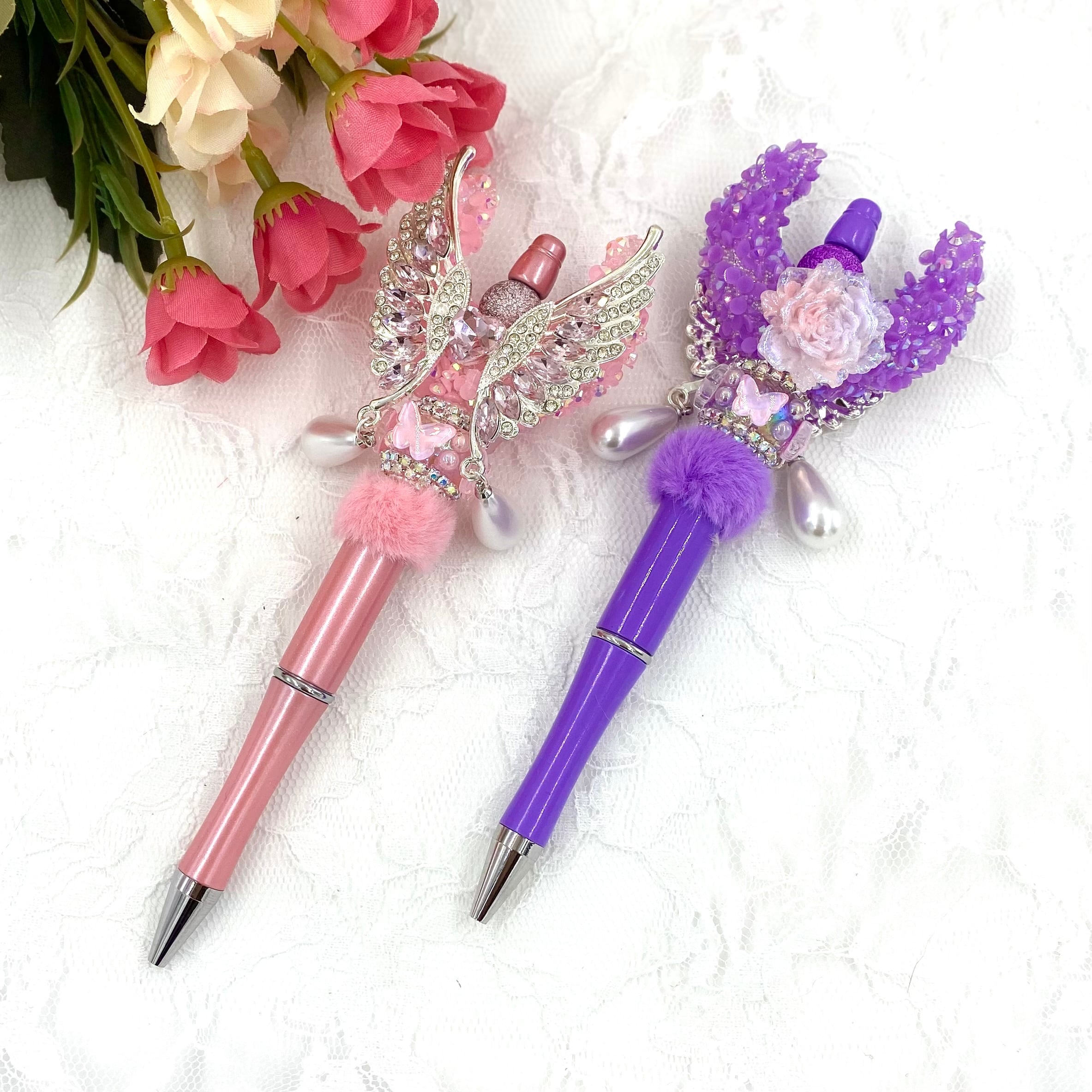 183 カスタムボールペン完成品 蓄光薔薇&シュガーゴージャスウイング