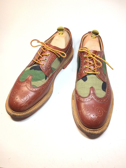 美品 サンダース Sanders ブローグ迷彩 28センチ 箱付