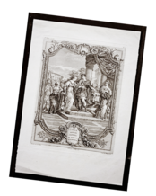 1780s フランス 33c 繊細な歴史的銅版画 図版 ユリウス・カエサル ルーブル美術館所蔵 アンティーク