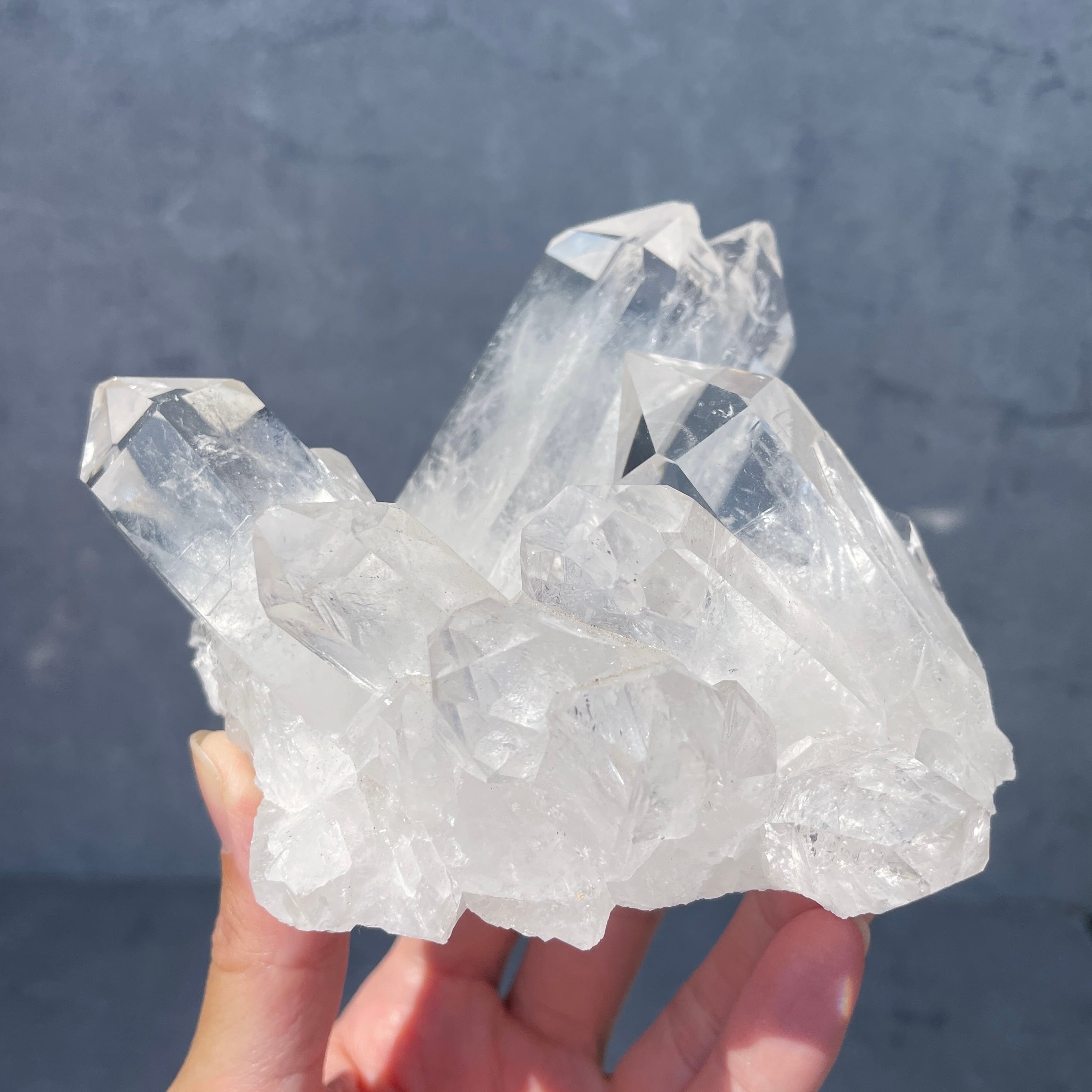 大きな結晶◎ゼッカ産水晶クリアクォーツ クラスター15◇ Clear