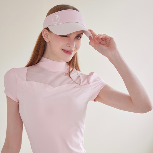 Pearl Line Ribbon Suncap（Pink）