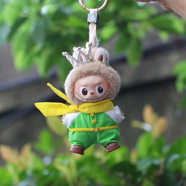 王冠付き♡ LabubuがThe Little Princeに！めっちゃ可愛い 10cm ラブブ専用コスチューム ドール衣装 フルセット おとぎ話の世界へ